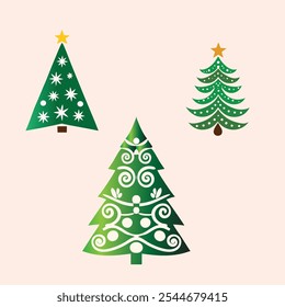 Christmas tree vector sticker design 