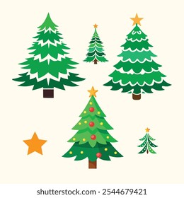 Christmas tree vector sticker design 