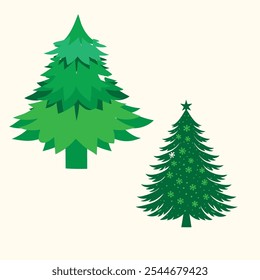Christmas tree vector sticker design 