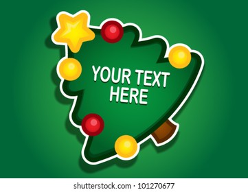 Christmas tree vector sticker / label