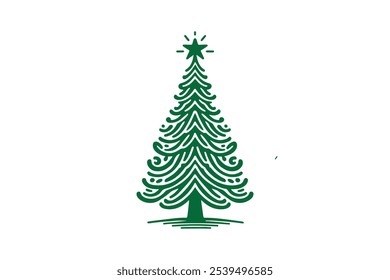 Árbol de Navidad arte de estilo de Vector