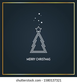 Christmas tree vector. Christmas tree tag. symbol. free space for text. Christmas post card.