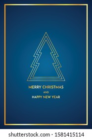 Christmas tree vector. Christmas tree tag. symbol. free space for text. Christmas post card.