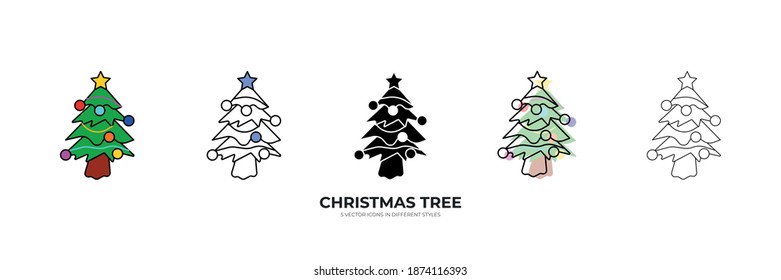 christmas tree vector type icon