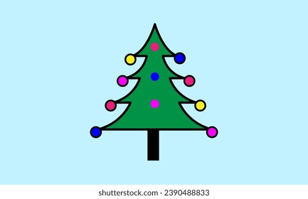 Christmas tree, vector welcoming Christmas with cheerful colored balls