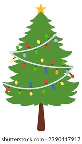 Christmas tree vector. Winter traditional holidays.