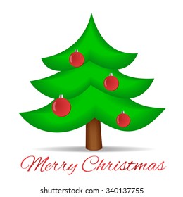 Christmas Tree. Vector Xmas Background. Merry Christmas Wishes Card