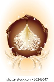 Christmas tree in vintage frame