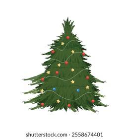 Christmas tree watercolor coniferous forest Illustration Vol 01