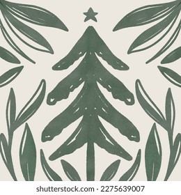 christmas árbol efecto de acuarela vector ilustración