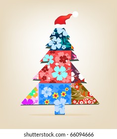 Christmas tree wearing a cap. Flower