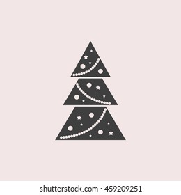 Christmas tree web icon. Isolated illustration