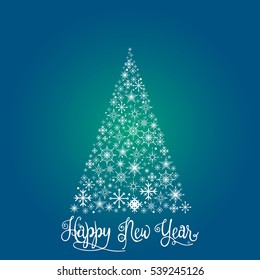 The Christmas tree which consists of snowflakes
