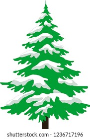 Christmas tree with white snow
