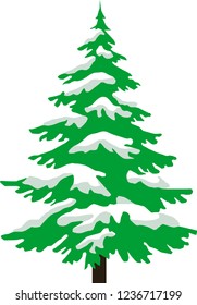 Christmas tree with white snow
