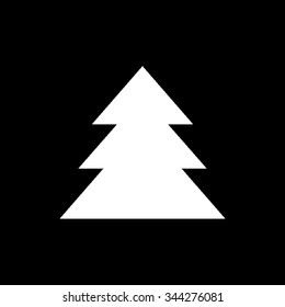 christmas tree - white vector icon