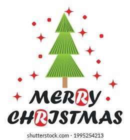 Christmas tree, winter celebration postcard for season's greetings holidays and new year