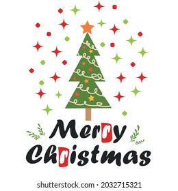 Christmas tree, winter celebration postcard for season greetings holidays and new year