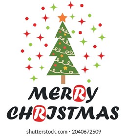 Christmas tree, winter celebration postcard for season greetings holidays and new year