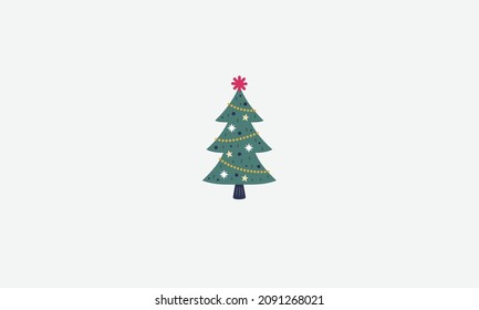 Christmas tree winter logo design