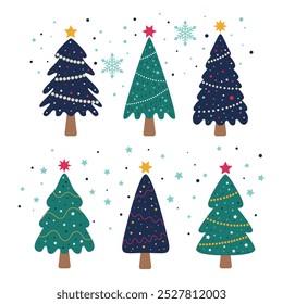 Árvore de Natal, inverno, celebração vetorial, Feliz Natal