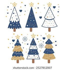 Árbol de navidad, invierno, celebración del Vector, feliz navidad