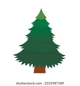 Christmas tree without decorations. Merry Christmas and a happy new year. Flat vector illustration.