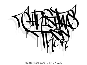 CHRISTMAS TREE word graffiti tag style