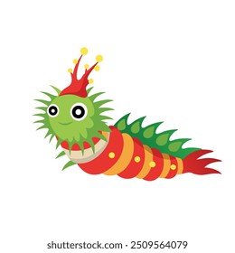 Christmas Tree Worm Under water animal flat vector illustration