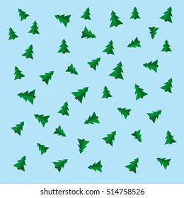 Christmas tree wrapping paper background. Vector.
