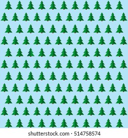 Christmas tree wrapping paper background. Vector.