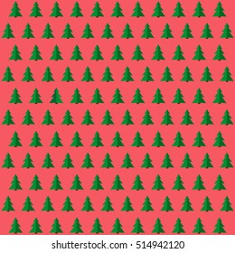 Christmas tree wrapping paper background. Vector.