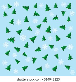 Christmas tree wrapping paper background. Vector.