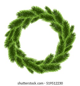 Christmas tree wreath vector 