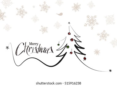 Christmas tree, Xmas tree Merry Christmas! - Vector illustration