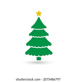 Árbol de Navidad xmas pino vector aislado en fondo blanco