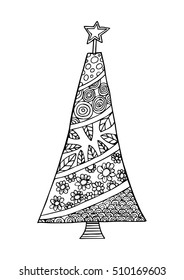 Christmas tree zentangle style