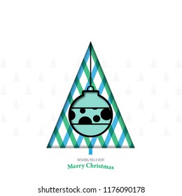 Christmas Tree/Ball for Christmas Layout/Cover. Minimalist Creative Design Concept. Stock Vector Illustration. Modern and Abstract Background