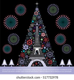 Christmas tree,Christmas Background, Happy New Year greeting card, New Year Background