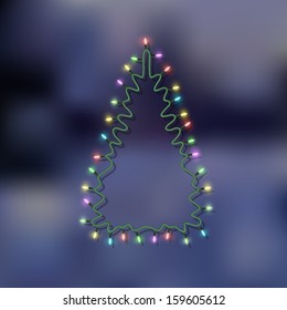 Christmas tree-garland lights. Vector eps10 