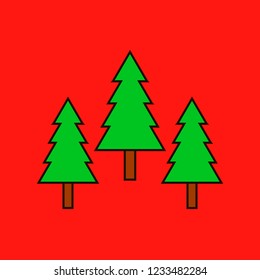  Christmas Tree.Merry Christmas and Happy New Year. vector illustration