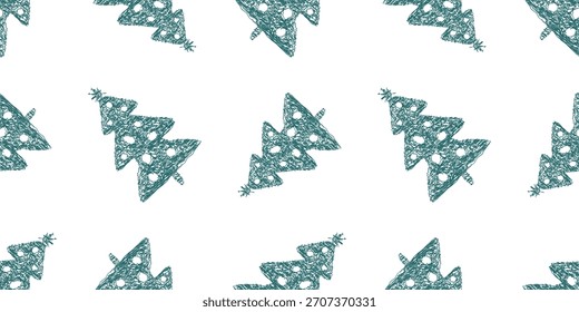 Weihnachtsbäume abstraktes nahtloses Muster, Vektorhintergrund, Papier, Tapete, Stoff, Umschlag