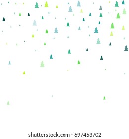 christmas trees background, Evergreen fir tree vector illustration isolated on white, spruce, conifer green icons, Multiple coniferous trees. 