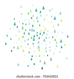 christmas trees background, Evergreen fir tree vector illustration isolated on white, spruce, conifer green icons, Multiple coniferous trees.