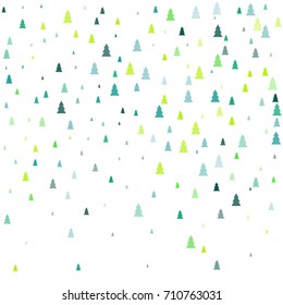 christmas trees background, Evergreen fir tree vector illustration isolated on white, spruce, conifer green icons, Multiple coniferous trees. 