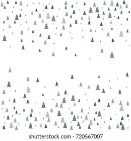 christmas trees background, Evergreen fir tree vector illustration isolated on white, spruce, conifer green icons, Multiple coniferous trees. 