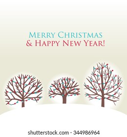 Christmas Trees Background Simple Card