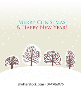 Christmas Trees Background Simple Card