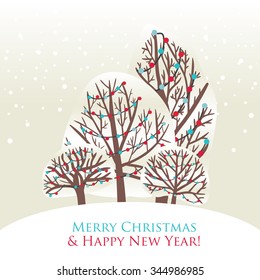 Christmas Trees Background Simple Card
