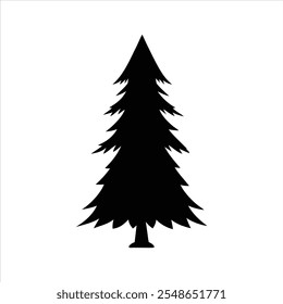 Weihnachtsbäume schwarz Silhouette Vektorgrafik.